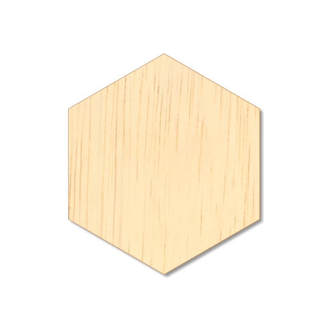 Hexagon, 8,7x10 cm, placaj lemn natur