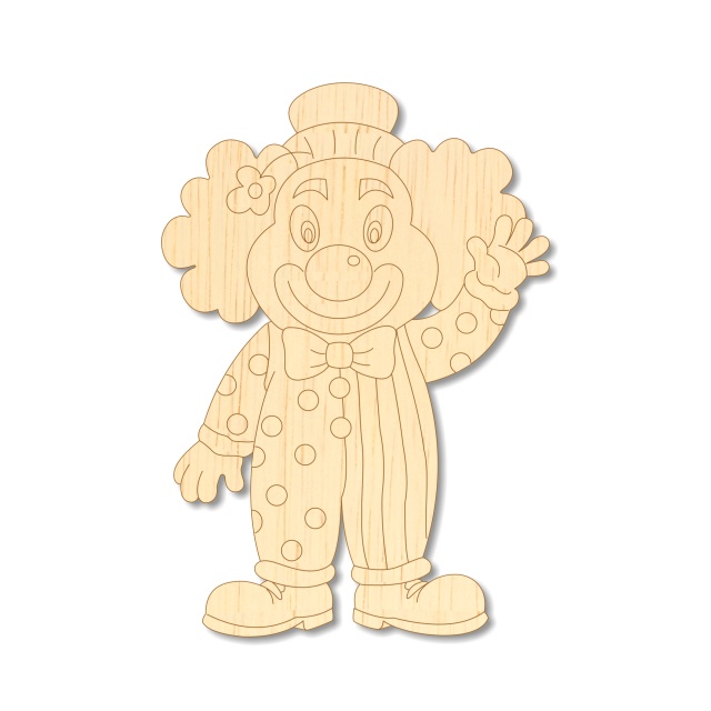Clovn, 7×10 cm, placaj lemn