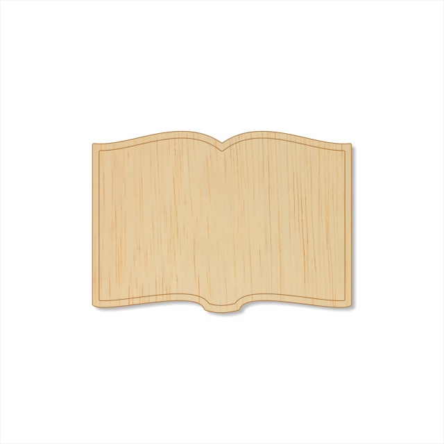 Carte deschisă cu contur trasat, 3,5×2,5 cm, placaj :: 3,5 cm