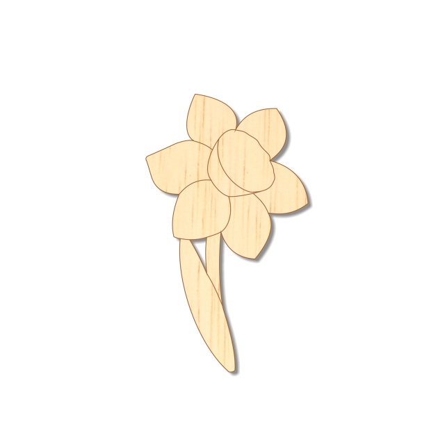 Narcisă, 3,5×6 cm, placaj :: 6 cm