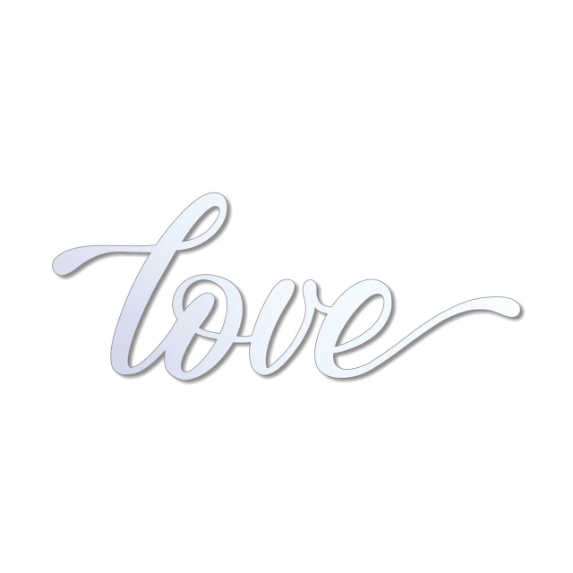 Decor tort LOVE, 12,5×5 cm, plexiglas oglindă aurie
