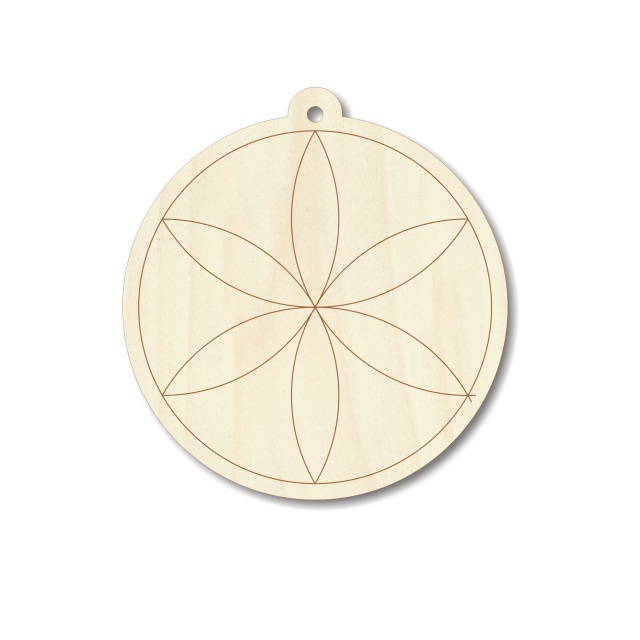 Medalion Germ of Life, Ø6 cm, placaj lemn