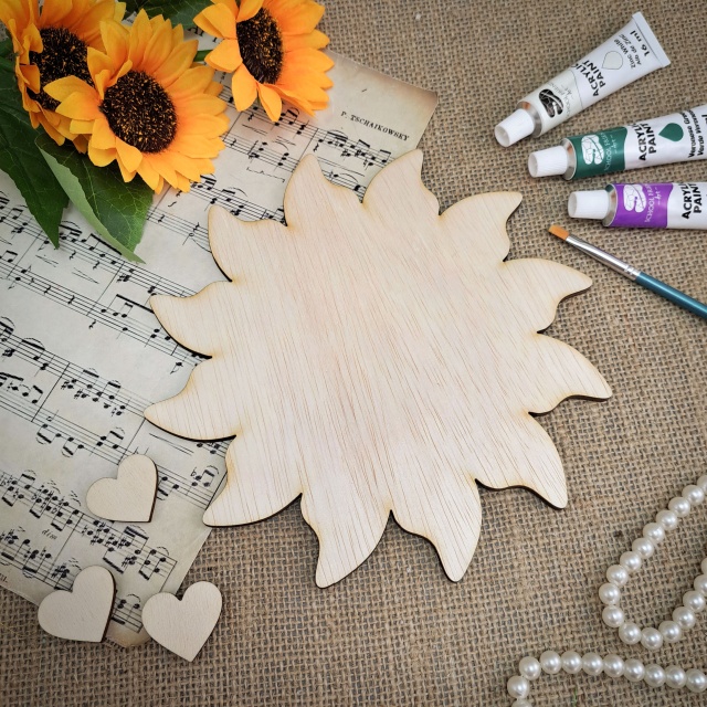 Soare, 25×25 cm, placaj lemn :: 25 cm