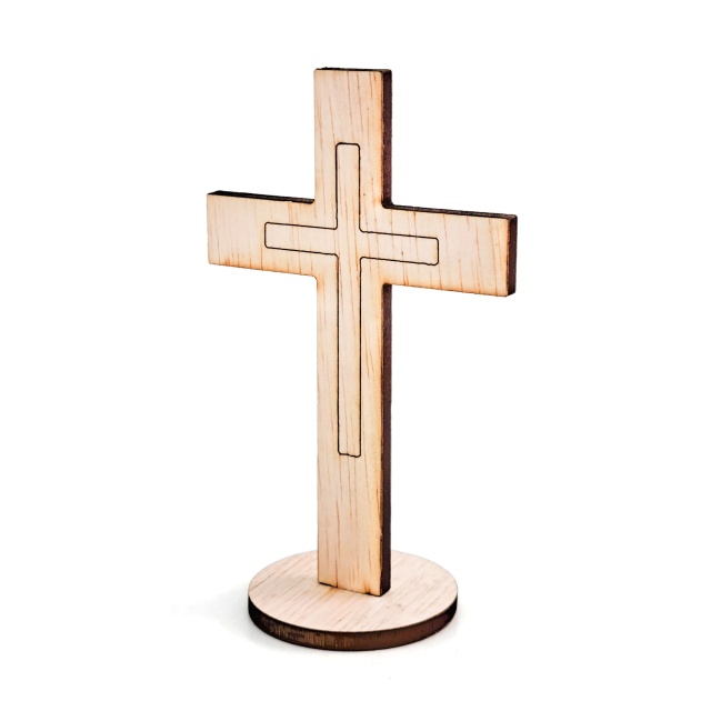 Cruce cu interior trasat și bază rotundă, 9,3×15 cm, placaj :: 15 cm