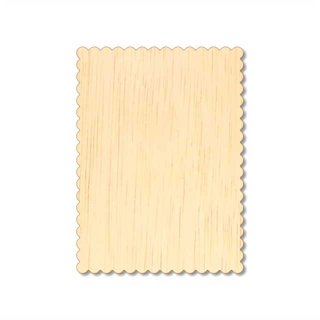 Tăbliță cu margini ondulate, 14×19 cm, placaj lemn natur