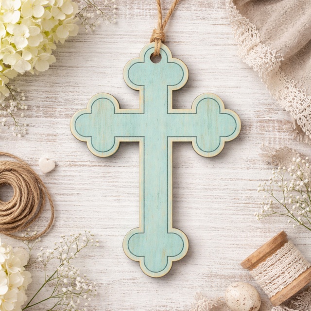 Cruce ortodoxă, 3,5×5 cm, placaj :: 5 cm