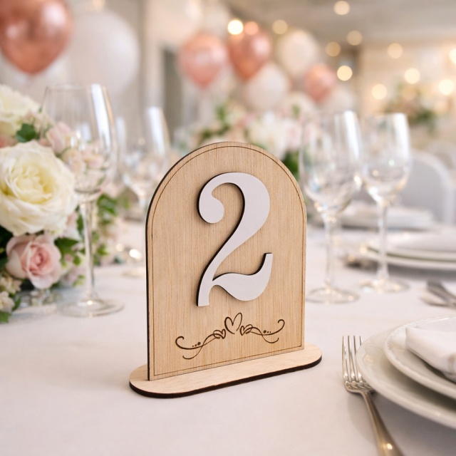 Tabliță număr masă restaurant, 12×16 cm, placaj