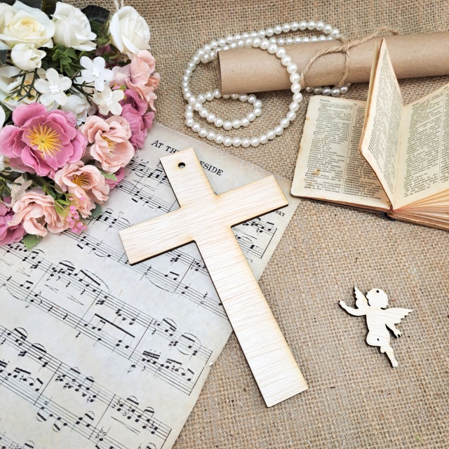 Cruce simplă, 16×25 cm, placaj lemn :: 25 cm