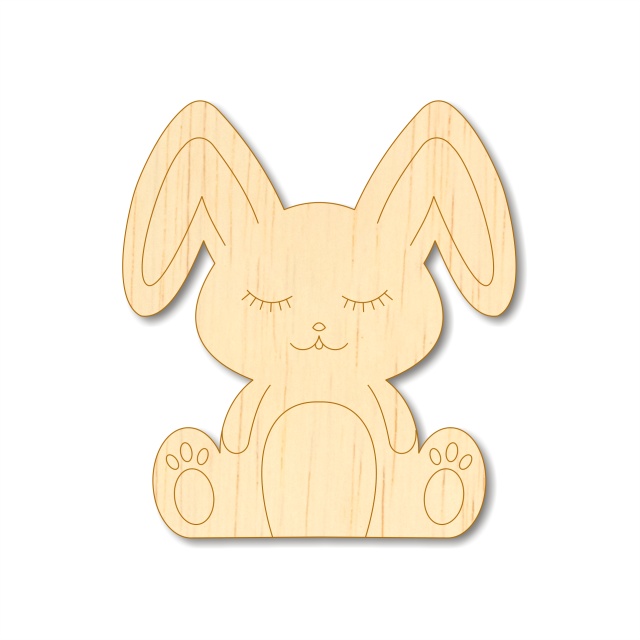 Iepuraș Elmo, 13,5×15 cm, placaj lemn :: 13,5×15 cm