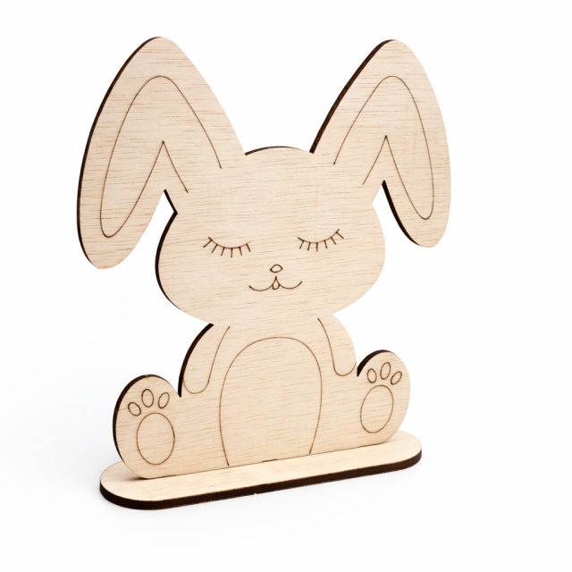 Iepuraș Elmo cu bază pentru pictat, 13×15 cm, placaj lemn