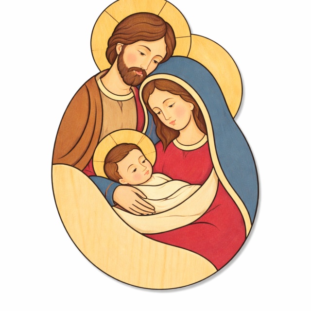 Familia Sfântă, 6,5×10 cm, placaj :: 10 cm