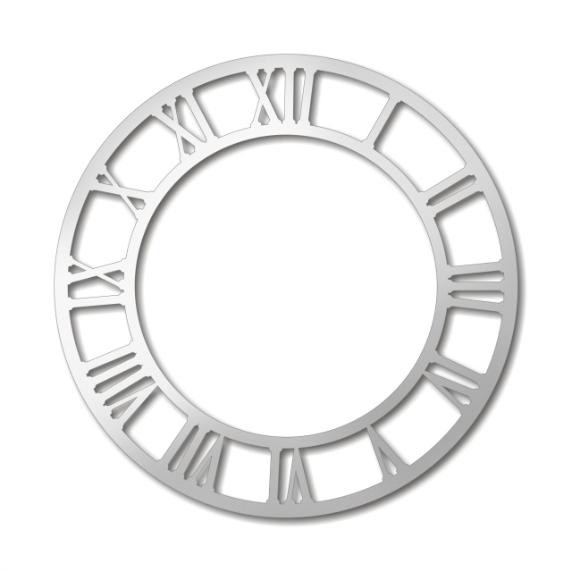 Cadran ceas cu cifre romane, Ø35 cm, plexi auriu oglindă :: 35 cm