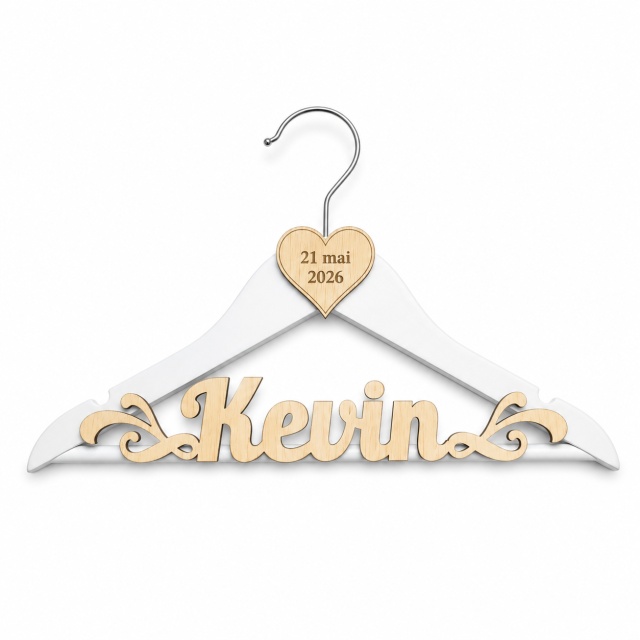 Umeraș personalizat pentru copii cu scris lemn natur, 31×19,5 cm :: Lemn