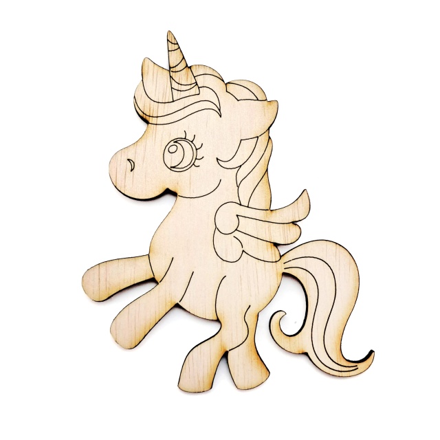 Unicorn, 14,5×18 cm, placaj lemn :: 18 cm