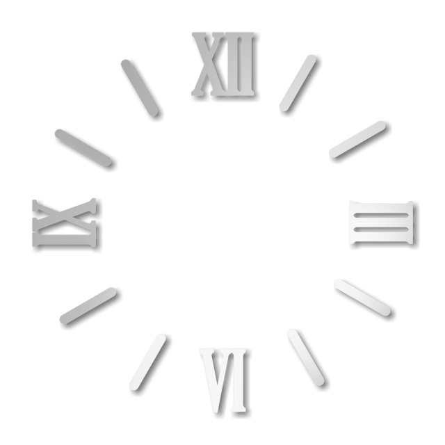 Cifre romane pentru ceas 3-6-9-12 și 8 linii, 4.5 cm, plexi oglindă aurie :: 4,5 cm
