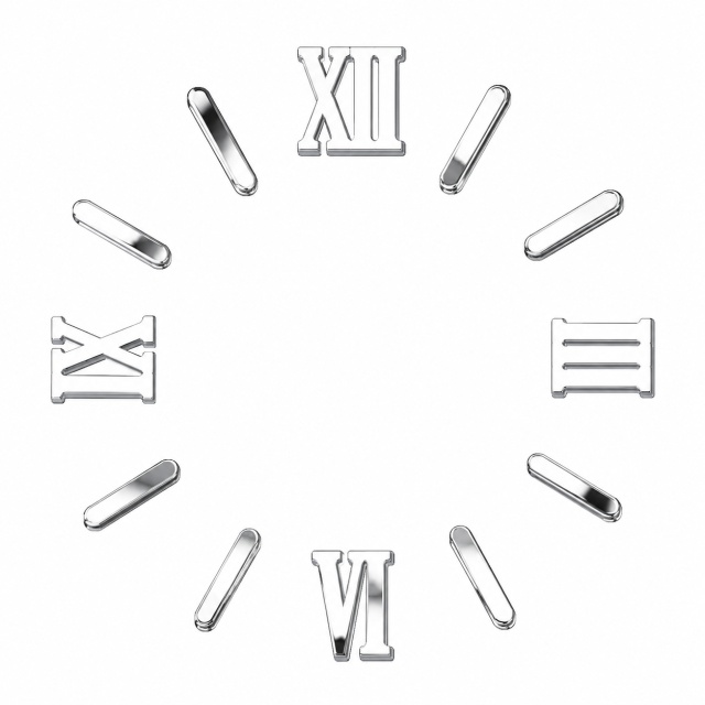 Cifre romane pentru ceas 3-6-9-12 și 8 linii, 6 cm, plexi oglindă aurie :: 6 cm