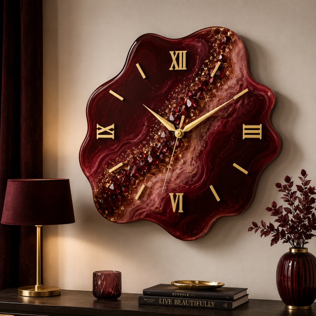 Cifre romane pentru ceas 3-6-9-12 și 8 linii, 8 cm, plexi oglindă aurie :: 8 cm