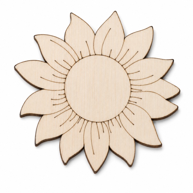Floarea soarelui, Ø7 cm, placaj :: 7 cm