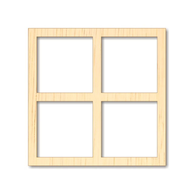 Ramă geam pătrat cu 4 ferestre, 30×30 cm, placaj lemn  :: 30 cm