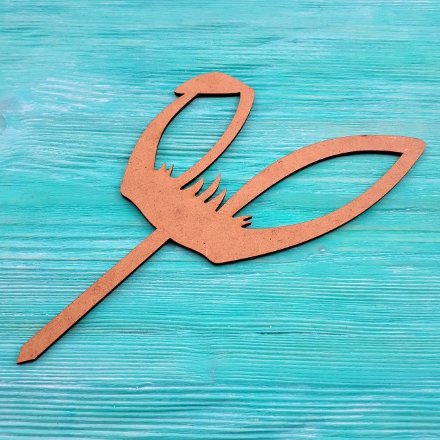 Topper urechi iepuraș ciufulici, 12×20 cm, HDF
