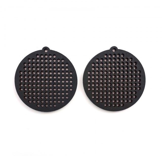 Bază rotundă neagră pt. broderie, Ø38 mm, 2 bucăți, HDF negru