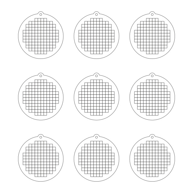 Bază rotundă neagră pt. broderie, Ø38 mm, 2 bucăți, HDF negru