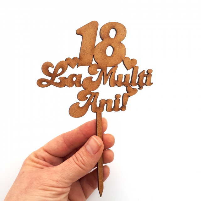 Topper majorat - 18 ani, 11×16 cm, HDF