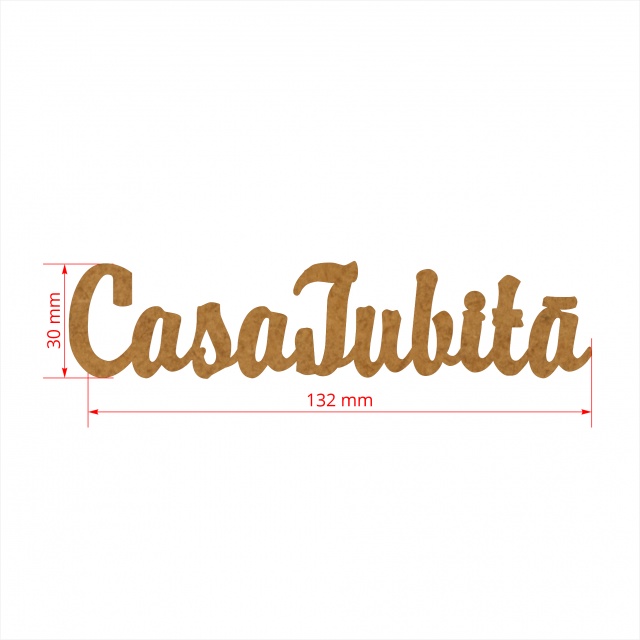 Text Casa Iubită, 3 cm, decupat din HDF