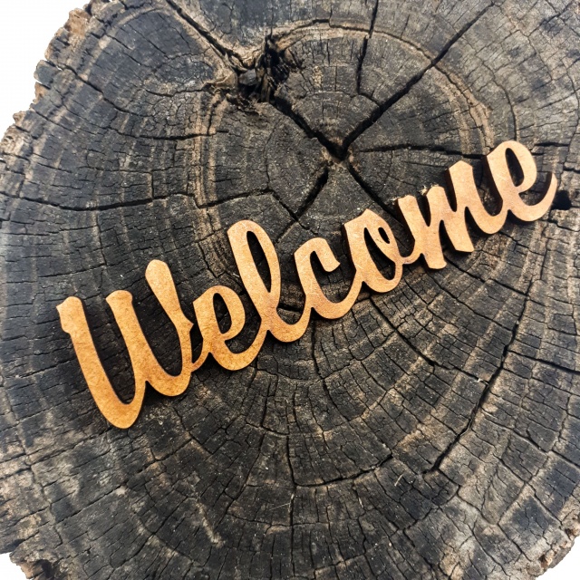 Text Welcome, 3 cm, decupat din HDF