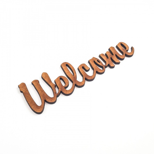 Text Welcome, 3 cm, decupat din HDF