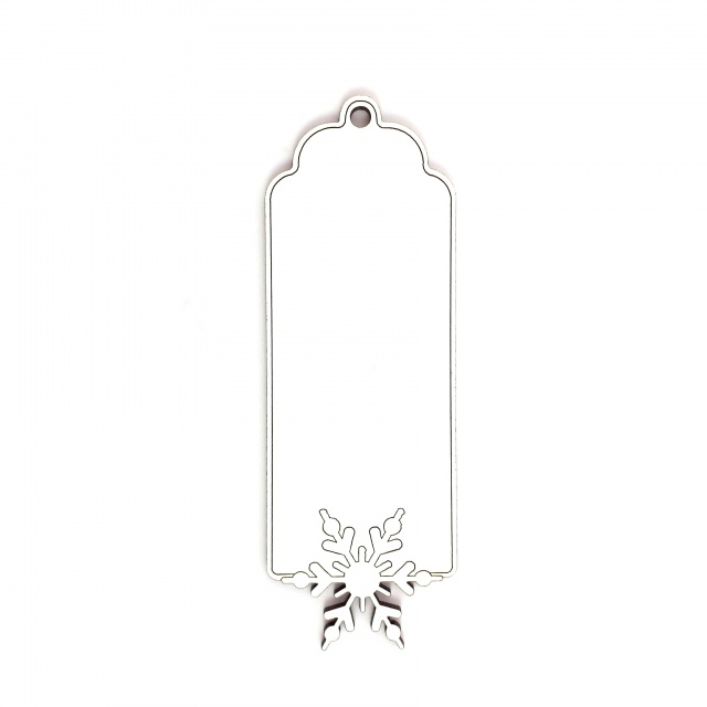 Etichetă blank pentru cadouri, 4×11,5 cm, MDF alb