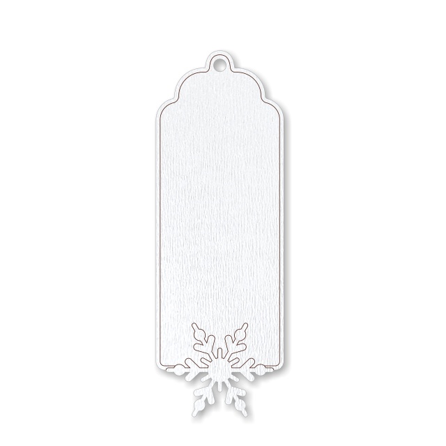 Etichetă blank pentru cadouri, 4×11,5 cm, MDF alb
