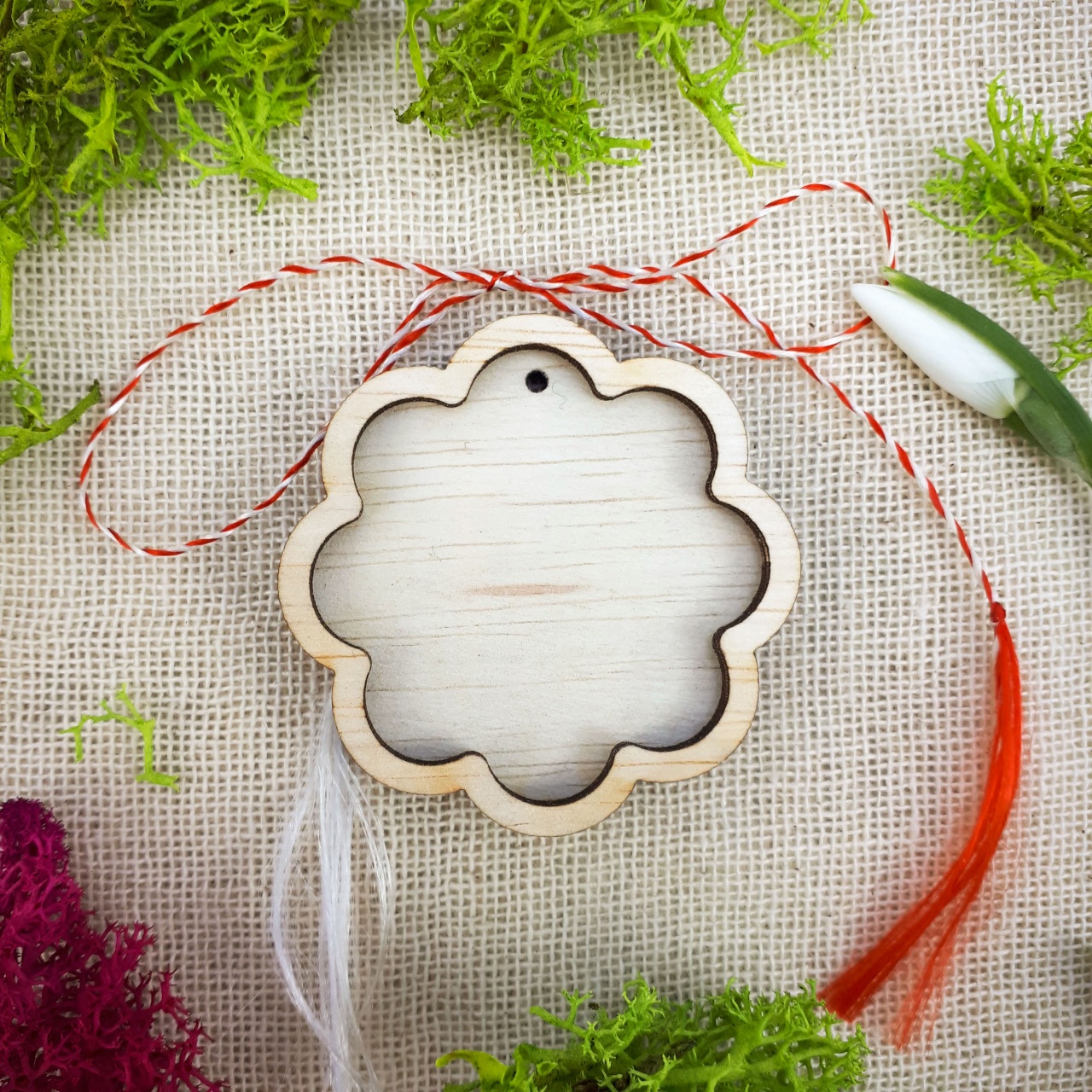 Floare 8 petale, strat dublu, 5 cm, placaj :: 1 buc