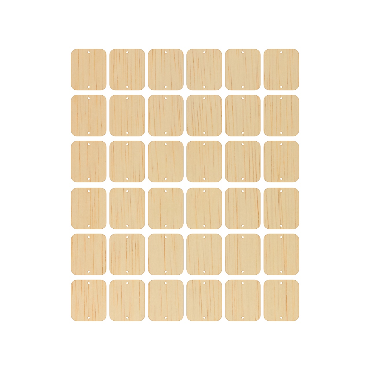 Dreptunghi, 36 buc, 3x3,5 cm, placaj lemn natur