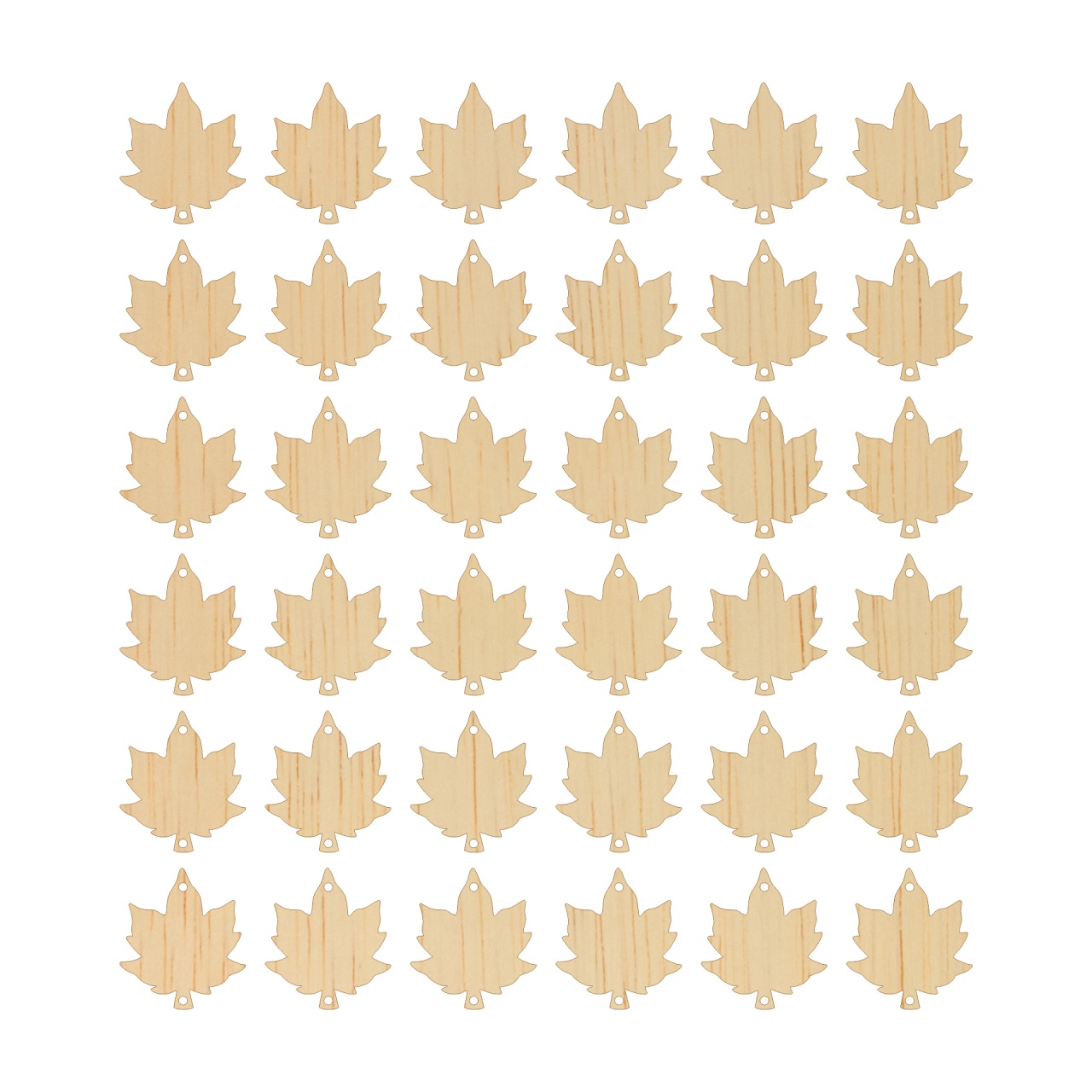 Frunzițe, 36 buc, 3,2 x 3,6 cm, placaj lemn natur