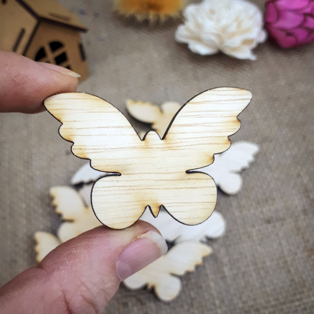 Fluture, placaj,  5×3,3 cm :: 5 cm