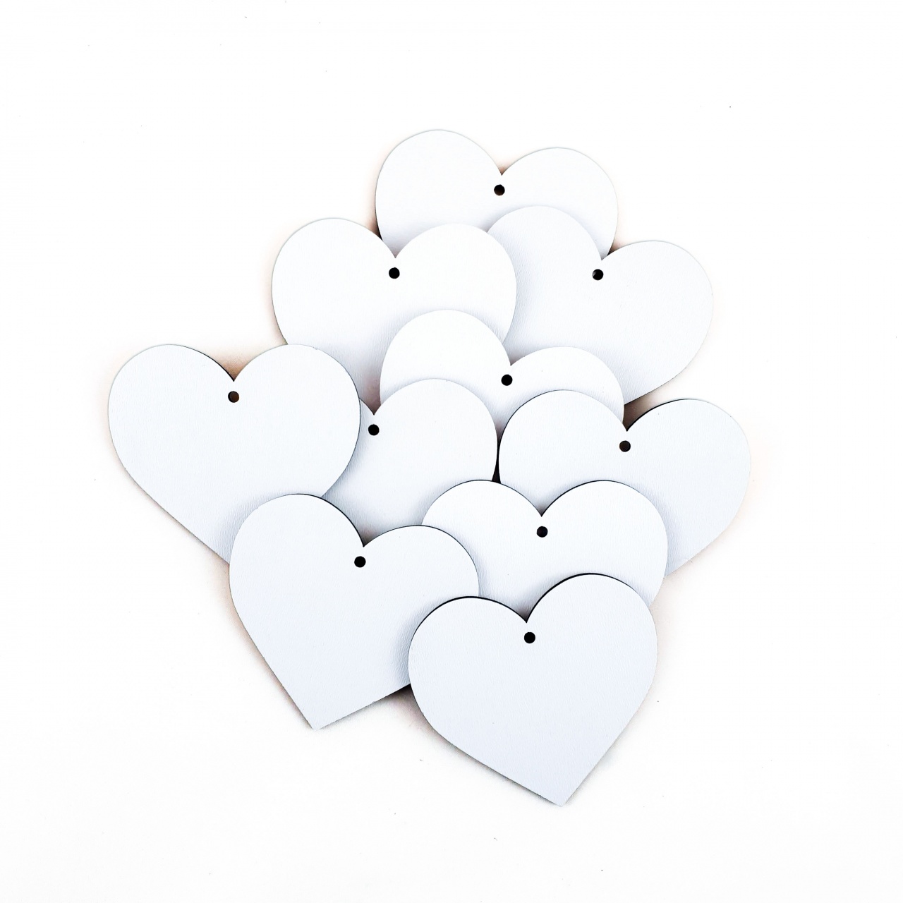 Inimă, 3.7×3.5 cm, MDF alb, 15 buc :: 3.7 cm