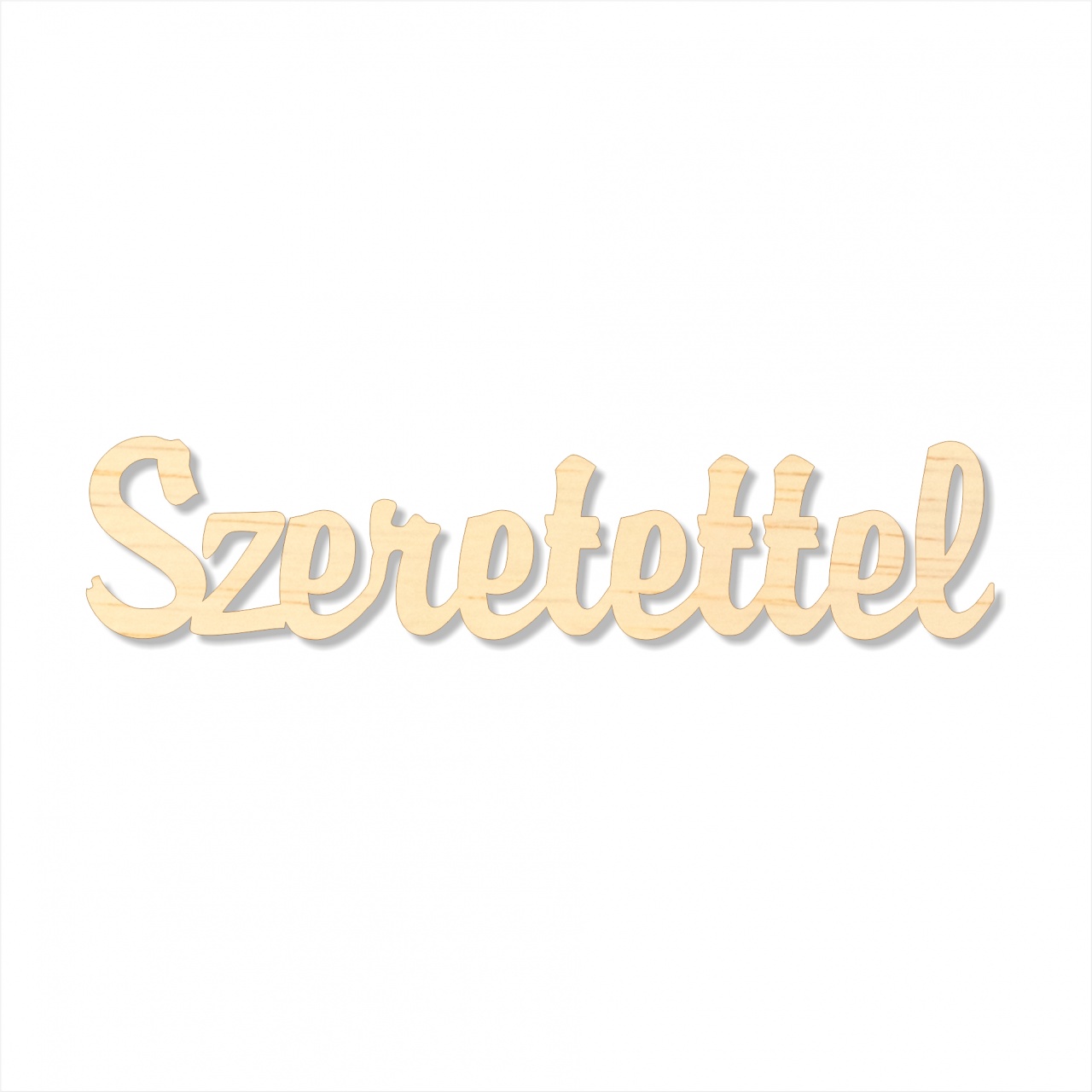 Scris Szeretettel, 3×13,5 cm, decupat din placaj