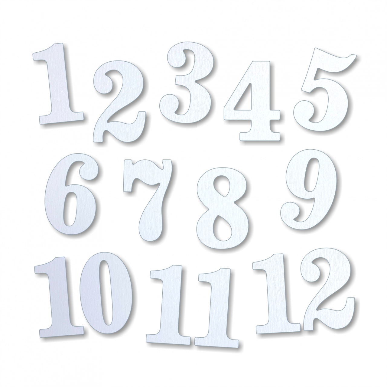 Cifre ceas antic 1-12, 1,5 cm, HDF alb :: 1,5 cm