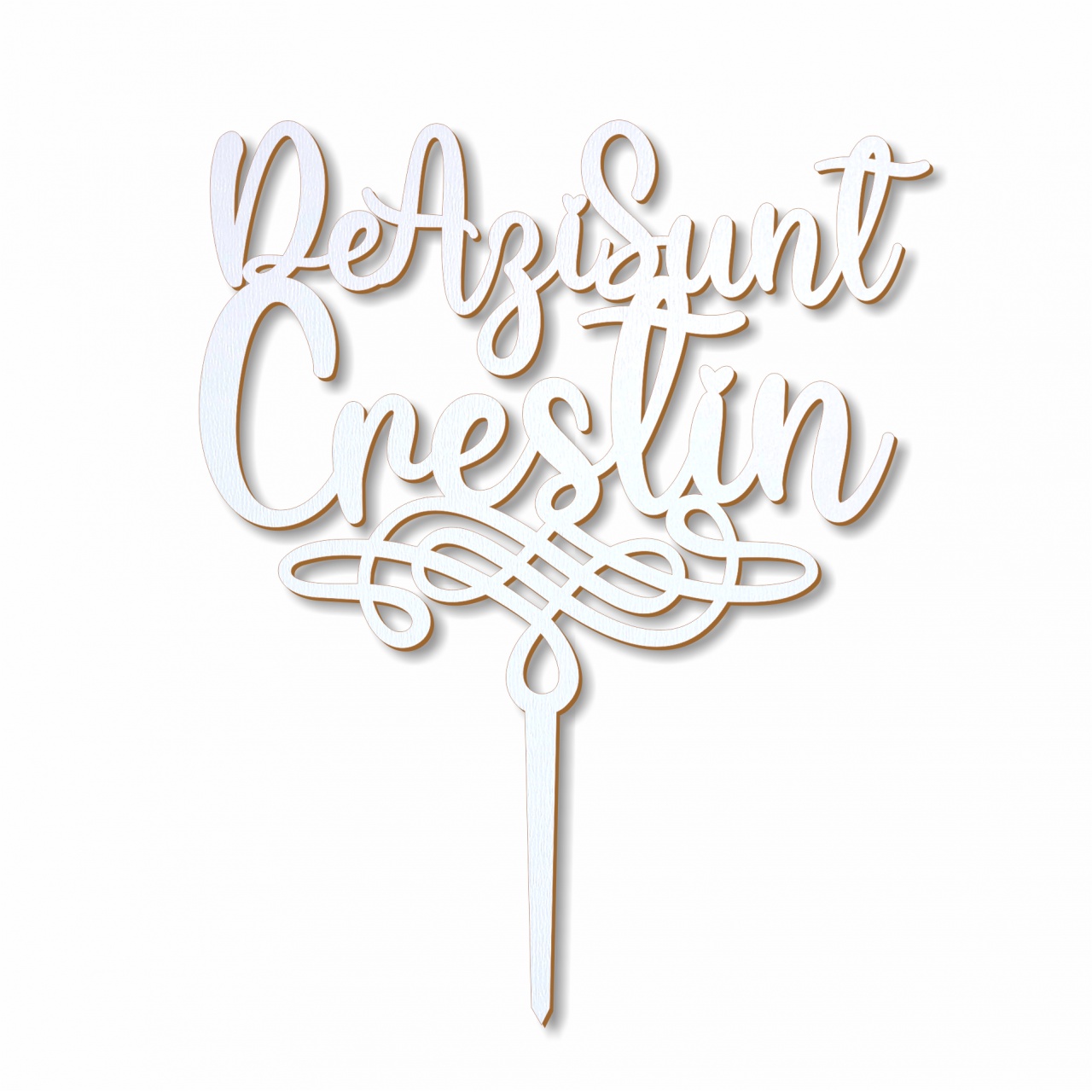 Topper De Azi Sunt Creștin, 13×16 cm, HDF alb :: Creștin