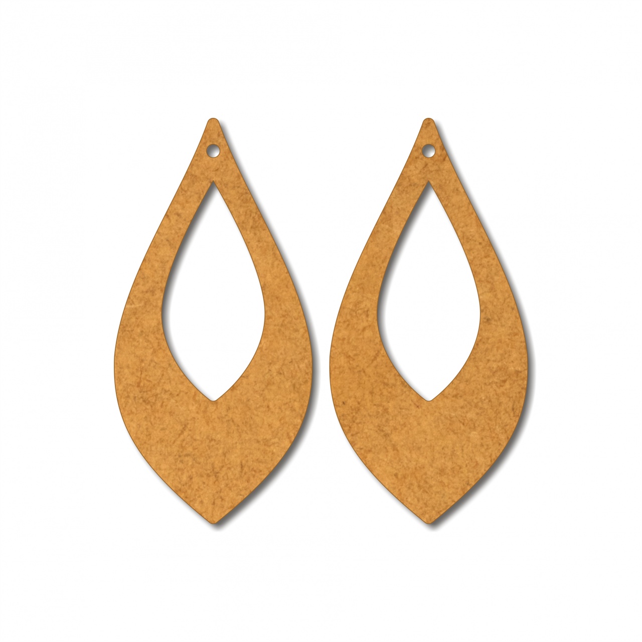 Bază cercei frunză decupată, 2,5×5 cm, HDF natur :: 2,5×5 cm