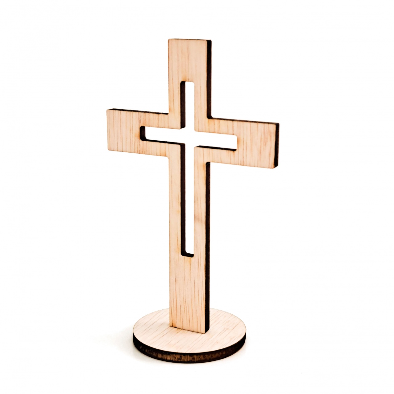 Cruce cu interior decupat și bază rotundă, 10×6,3 cm, placaj :: 10 cm