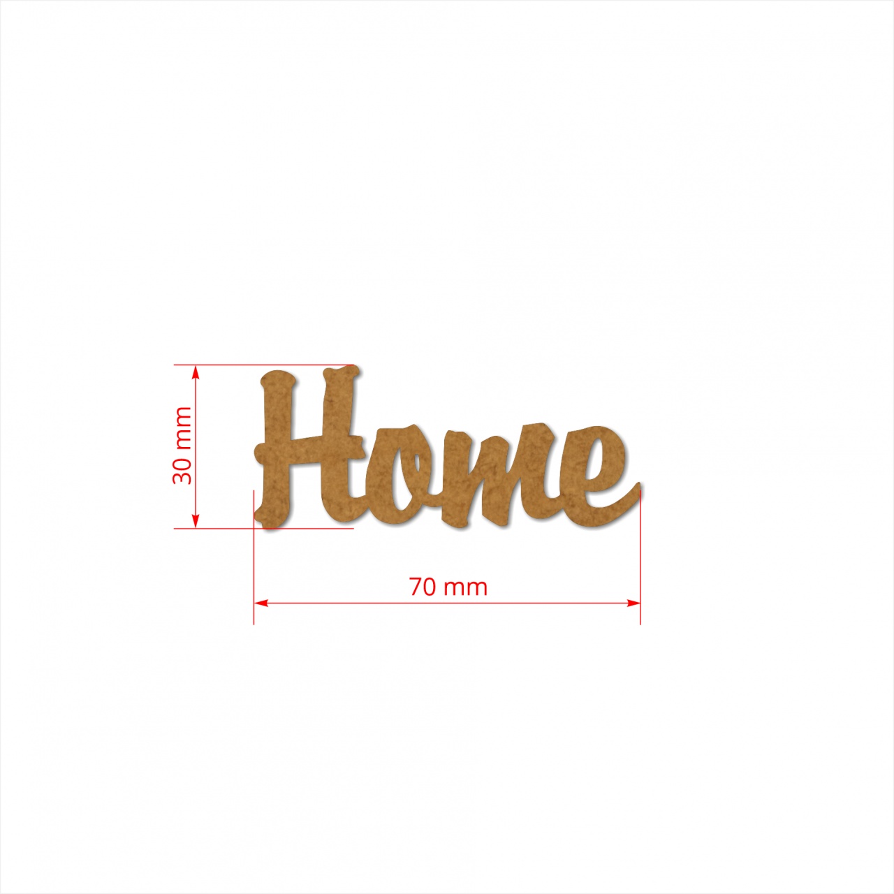 Text Home, 3 cm, decupat din HDF