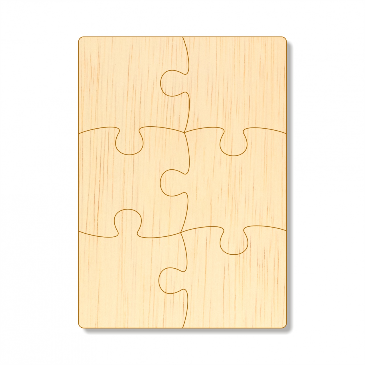 Puzzle dreptunghi 6 piese, 20×28 cm, placaj lemn :: 20×28 cm