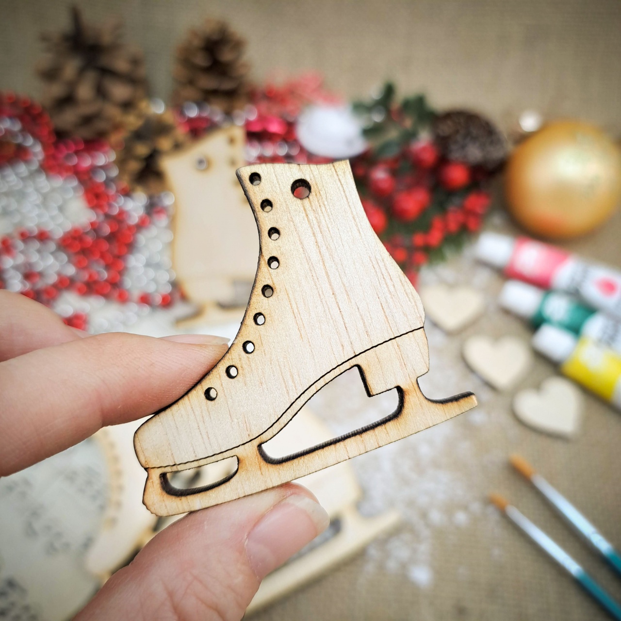 Patină de gheață, 5,5×5 cm, placaj :: 5 cm