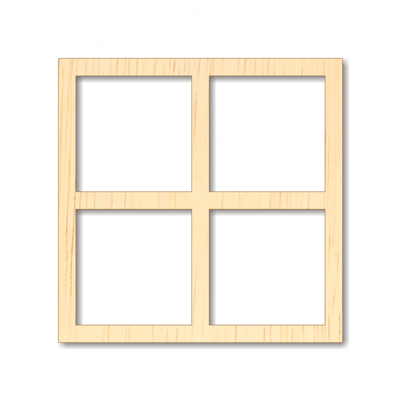 Ramă geam pătrat cu 4 ferestre, 25×25 cm, placaj lemn  :: 25 cm