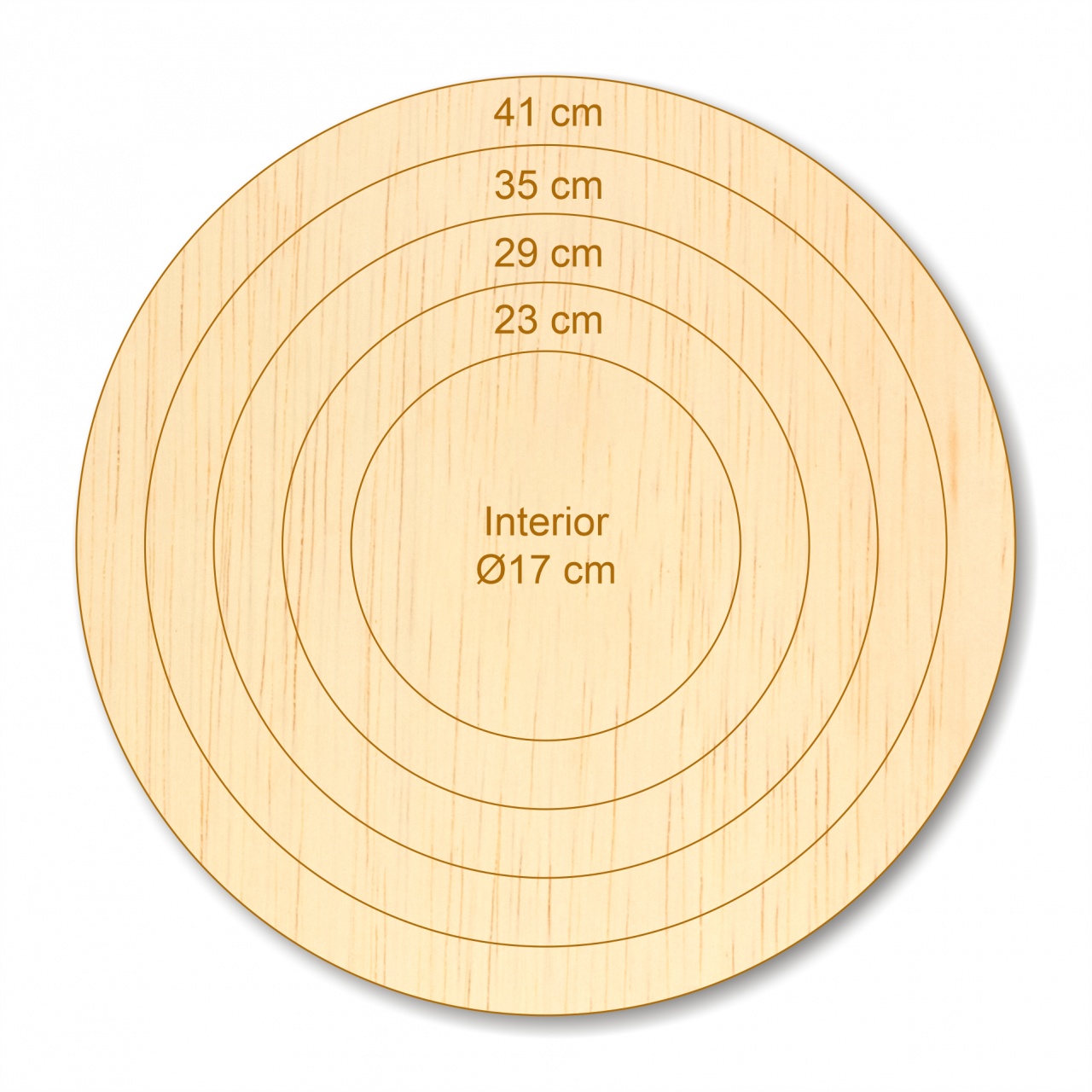 Set 4 inele, Ø23-41 cm, lățime inele 3 cm, placaj lemn