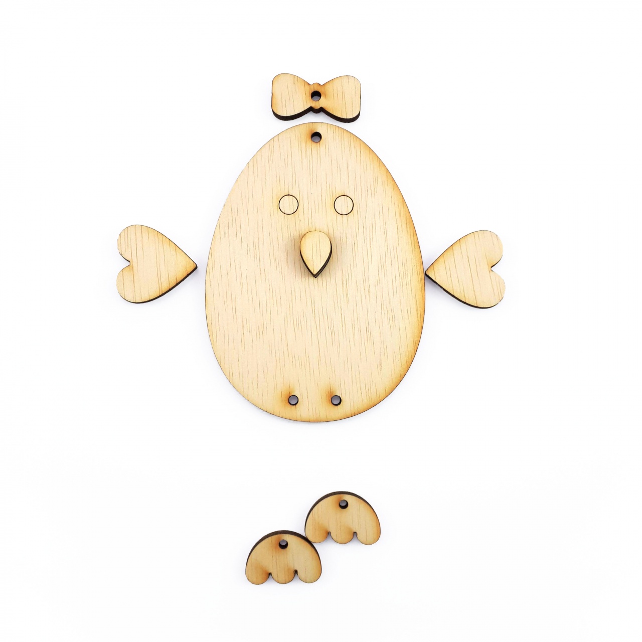 Pui creativ 15 cm, 7 piese, placaj