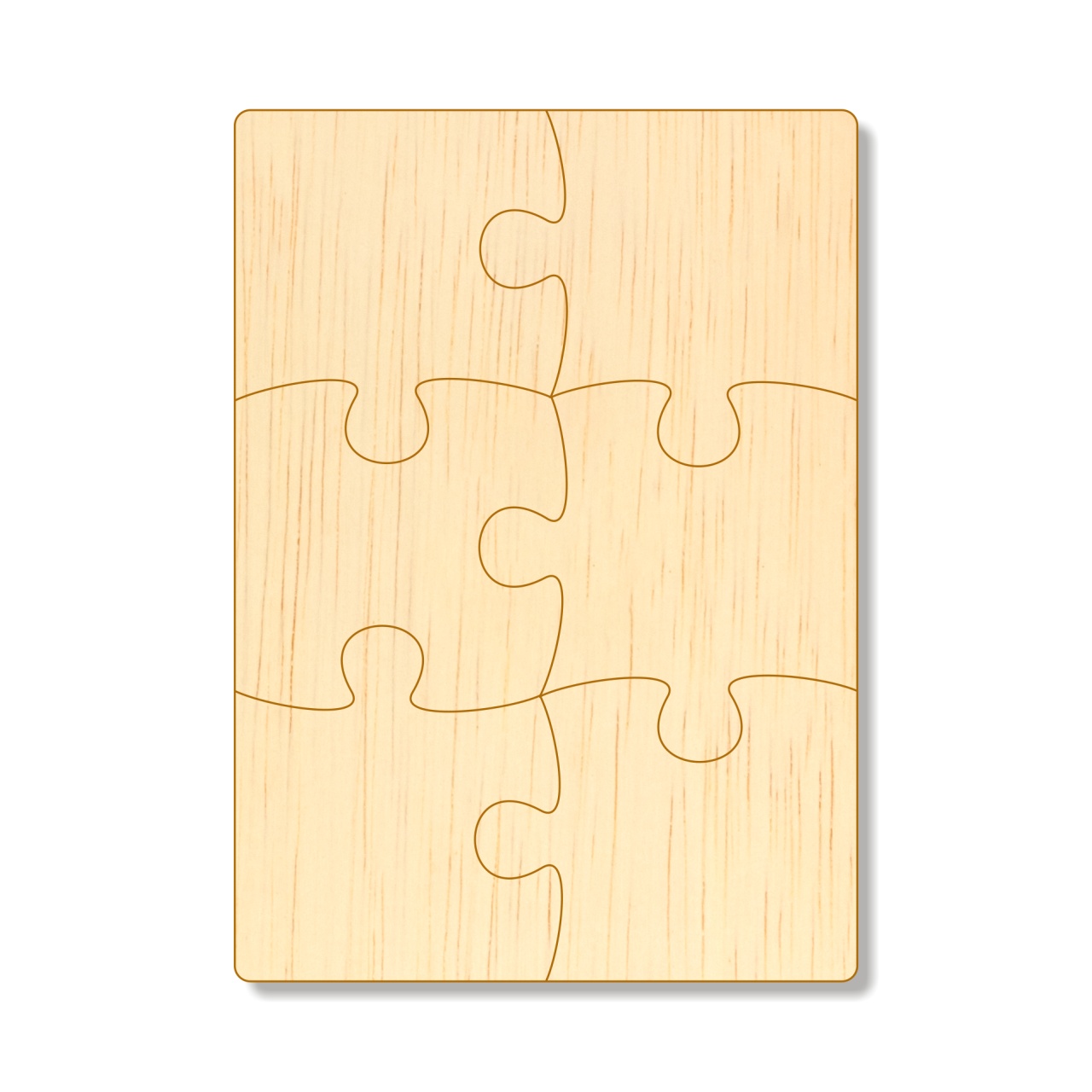Puzzle dreptunghi 6 piese, 30×42 cm, placaj lemn :: 30×42 cm