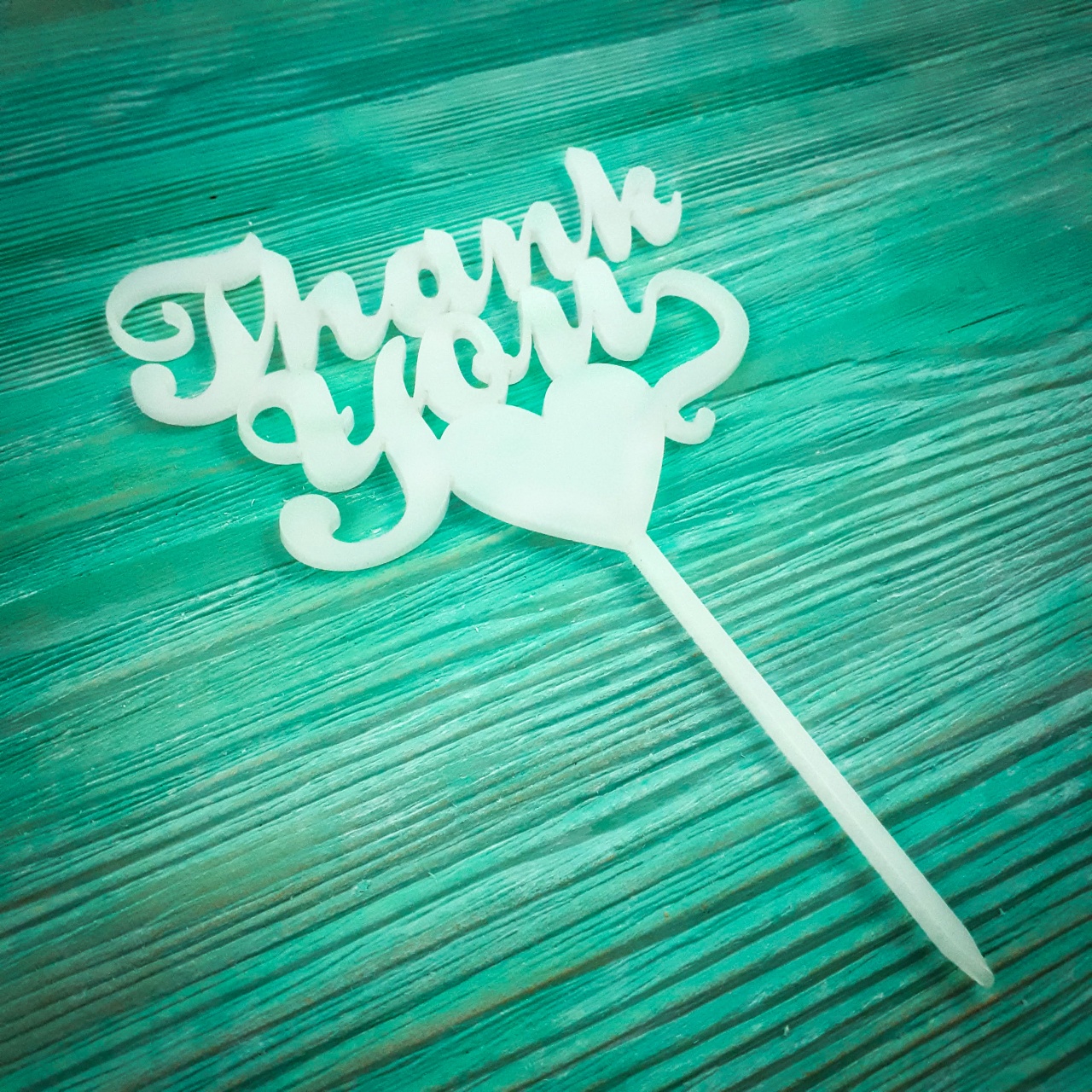 Topper Thank You, 10×16,5 cm, plexi alb